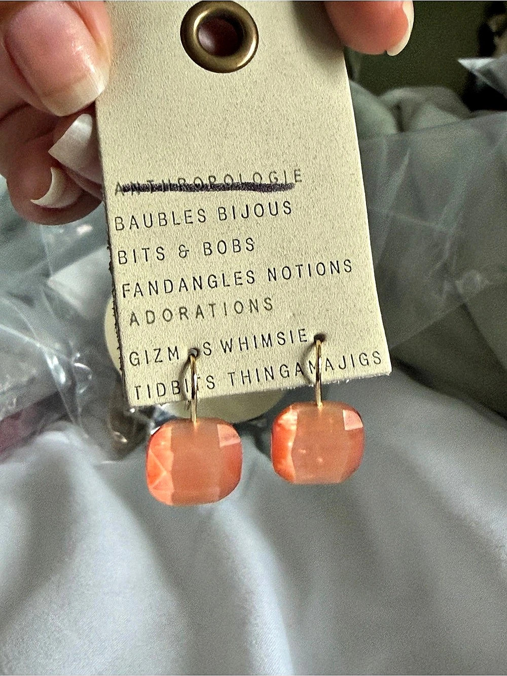 Anthropologie Orange Drop Earrings